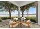Bright dining area with waterfront views, screened windows, and a cozy seating arrangement at 124 Wellcraft Ct, Mooresville, NC 28117