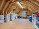 Spacious unfinished attic with exposed beams, providing ample storage space or potential for future expansion at 2432 Westfield Rd, Charlotte, NC 28207