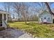 Expansive backyard featuring a lush lawn, mature trees, outbuilding and a serene natural setting at 12 Church St, York, SC 29745