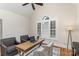 Office space featuring hardwood floors, vaulted ceiling, and ample natural light at 125 Whiterock Dr, Mount Holly, NC 28120