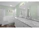 Main bathroom with soaking tub, double sink vanity and tiled floors at 2010 Hollyhedge Ln, Indian Trail, NC 28079
