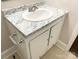 Bathroom vanity featuring granite countertop and white cabinets at 2314 Knickerbocker Dr, Charlotte, NC 28212