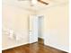 Bedroom with hardwood floors and neutral paint at 2314 Knickerbocker Dr, Charlotte, NC 28212