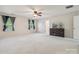Bedroom with ceiling fan, neutral carpet, and window views at 241 Catoctin Rd, Rock Hill, SC 29732
