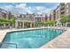 Refreshing pool surrounded by lounge chairs, with the building's facade and balconies in the background at 300 W 5Th St # 711, Charlotte, NC 28202