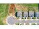 A bird's-eye view showing multiple houses in a cul-de-sac in a well-organized neighborhood at 324 Aniston Ln, Shelby, NC 28152