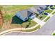 Overhead view of a well-kept lawn and single-story home located on a cul-de-sac at 324 Aniston Ln, Shelby, NC 28152