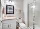 Bathroom featuring a shower and a sink with a white vanity at 582 Sixth Baxter Xing, Fort Mill, SC 29708