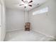 The bedroom has neutral carpet, ceiling fan, and a small window at 582 Sixth Baxter Xing, Fort Mill, SC 29708