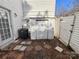Backyard shed and outdoor AC unit with stone pavers at 7140 Stonington Ln, Charlotte, NC 28227
