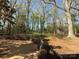 Fenced backyard featuring mature trees, with lots of room for out door activities at 7515 Riding Trail Rd, Charlotte, NC 28212