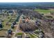Aerial view showcases the property's location within a quiet residential area at 8822 Crape Myrtle Dr, Stanfield, NC 28163