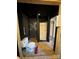 Bathroom with shower, toilet and black walls at 1612 Carter Rd, Lancaster, SC 29720