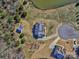 Bird's eye view of the property showcasing its layout, landscaping, and proximity to surrounding areas at 1796 Williamsburg Dr, Rock Hill, SC 29732