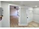 Bedroom view with a white closet and view to exterior deck through glass door at 200 Hillcrest Ave, Hickory, NC 28601
