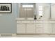 Bright bathroom with double vanity, a large mirror, and ample storage space at 2811 Morning Song Way, Lancaster, SC 29720