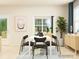 Bright dining room with white table, black chairs, a window, and modern decor at 2811 Morning Song Way, Lancaster, SC 29720