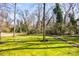 Large backyard showcasing lush green grass and mature trees, ideal for outdoor enjoyment at 308 Dakota St, Kannapolis, NC 28083