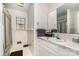 A classic bathroom features a tiled shower and plenty of storage space at 800 River Oaks Ln, Charlotte, NC 28226