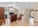 Spacious living room with hardwood floors, vaulted ceilings, and fireplace at 808 Wynnshire Dr # A, Hickory, NC 28601