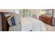 Cozy bedroom with ample natural light, hardwood floors and comfortable bed at 820 Hampshire Hill Rd # 106, Matthews, NC 28105