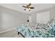 Bedroom with a ceiling fan, closet and view into the hallway at 117 Stowe Rd, Belmont, NC 28012