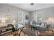 Bright living room with a work-from-home area, natural light, and a comfortable seating arrangement at 1714 S Tryon St, Charlotte, NC 28203
