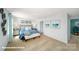 Bright bedroom with coordinated decor, upholstered headboard, and neutral carpeting at 8043 Plymouth Rd, Sherrills Ford, NC 28673