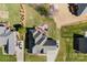 Bird's eye view of houses with mature trees, well-manicured lawns, and private backyards at 9016 Heather Trce, Gastonia, NC 28056