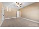 Bedroom with soft carpet, ceiling fan, and neutral colors at 9016 Heather Trce, Gastonia, NC 28056