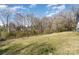 View of a backyard with scattered trees, landscaping, and a gentle slope at 12319 Delcorte Ln, Pineville, NC 28134