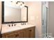 Bathroom featuring a double vanity with a stylish, dark wood cabinet at 332 Goforth Rd, Kings Mountain, NC 28086