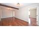 Spacious living room features hardwood floors, wood beams, and natural light at 332 Goforth Rd, Kings Mountain, NC 28086
