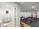 Basement featuring a home gym area and a clean, modern bathroom at 4616 Gold Finch Dr, Denver, NC 28037