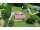 Aerial view of home featuring large yard and parking spaces at 9808 Washam Potts Rd, Cornelius, NC 28031