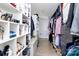 Spacious walk-in closet with custom shelving for optimal storage and organization at 9808 Washam Potts Rd, Cornelius, NC 28031