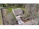 Aerial view of home with trees and long driveway at 1013 Oakmont Dr, Rock Hill, SC 29732