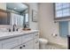 Modern bathroom with marble countertops, stylish fixtures, and patterned tile floor at 1013 Oakmont Dr, Rock Hill, SC 29732