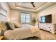 Comfortable main bedroom featuring a ceiling fan, TV, stylish decor, and natural light at 1013 Oakmont Dr, Rock Hill, SC 29732