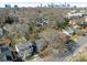 Aerial view of the house showcasing the location with the city skyline in the distance at 2028 Scott Ave, Charlotte, NC 28203