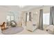 Bedroom featuring a whimsical teepee, rocking horse, and grey curtains and round rug at 314 Royal Crescent Ln, Waxhaw, NC 28173