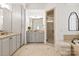 Spacious main bathroom with double vanity, soaking tub, and glass enclosed shower at 314 Royal Crescent Ln, Waxhaw, NC 28173
