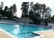 Large outdoor community pool with chairs, lifeguard and tall shade trees at 7001 Conifer Cir, Indian Trail, NC 28079