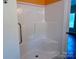 Bright white shower with grab bar for safe access at 822 Wisteria Way, Salisbury, NC 28146