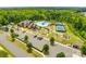 Aerial shot showcasing the community clubhouse, pool, tennis courts, and playground nestled in lush greenery at 844 Braddock Way, Fort Mill, SC 29715