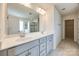 Bathroom with double sink vanity and tiled shower at 844 Braddock Way, Fort Mill, SC 29715