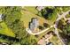 A beautiful aerial view showing a home nestled among mature trees and a curved driveway for easy access at 1131 Doby Ct, Fort Mill, SC 29715