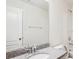 Neutral bathroom has granite vanity top, white cabinets, shower with tub, and chrome finishes at 15119 Oleander Dr, Charlotte, NC 28278