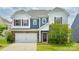Charming two-story home with stone accents, white siding, and a well-maintained front yard at 15119 Oleander Dr, Charlotte, NC 28278