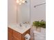 Bathroom featuring oak vanity and white countertop with decorative plant at 244 Hurston Cir, Charlotte, NC 28208
